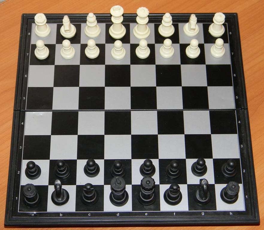 Шахматная доска и расстановка шахматных фигур на ней